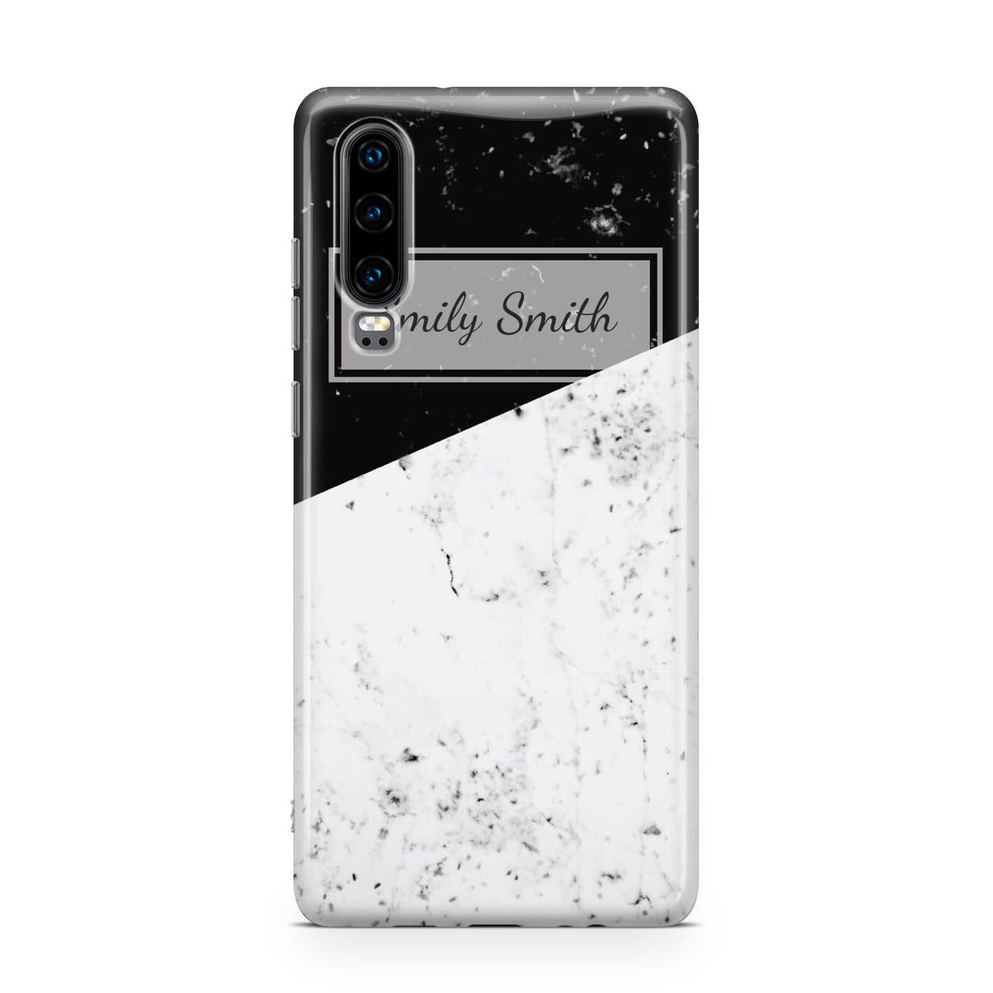 Personalised Day Night Marble Name Initials Huawei P30 Phone Case