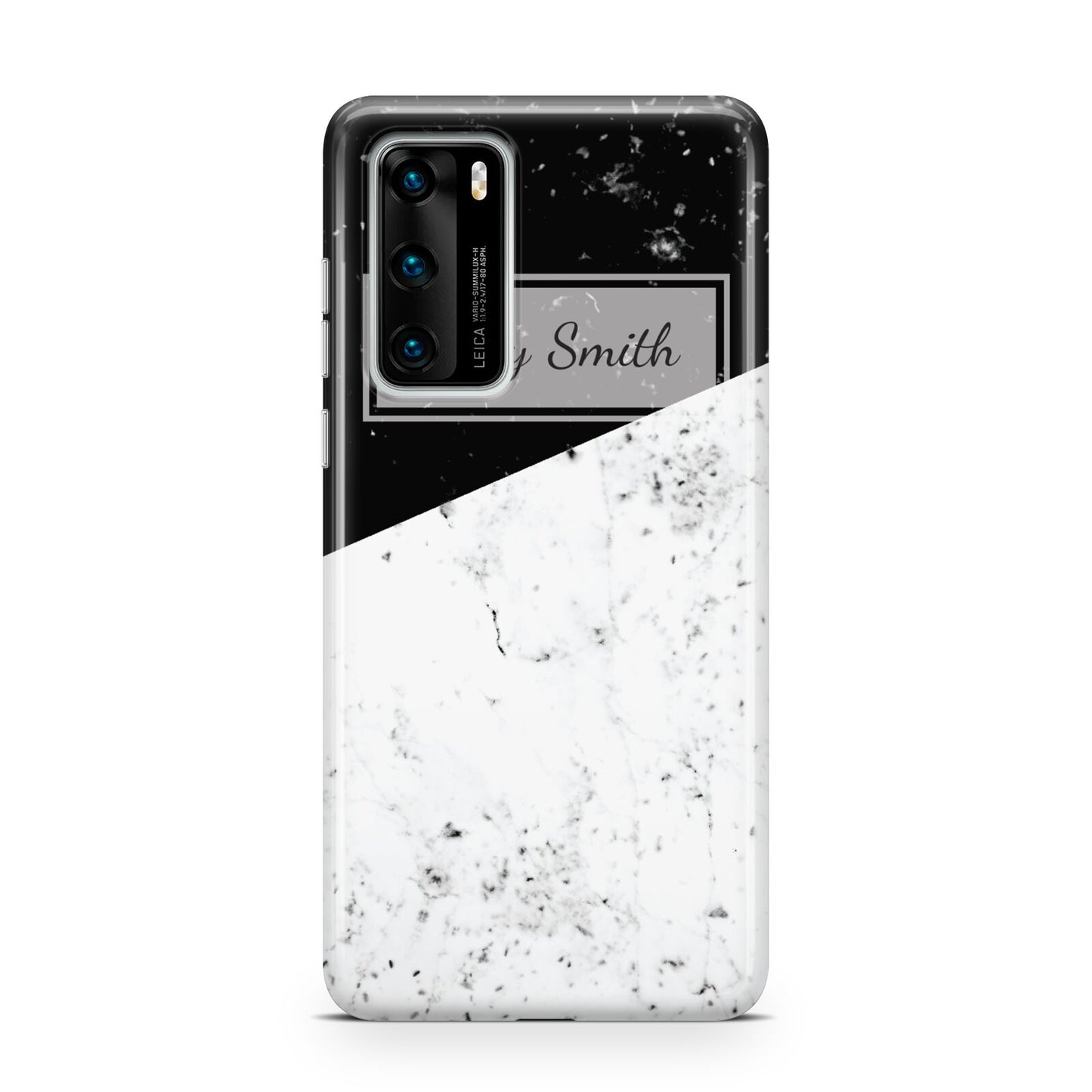 Personalised Day Night Marble Name Initials Huawei P40 Phone Case