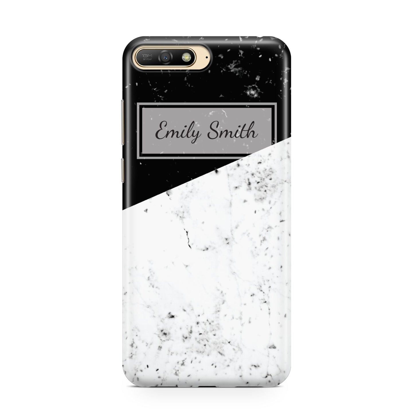 Personalised Day Night Marble Name Initials Huawei Y6 2018