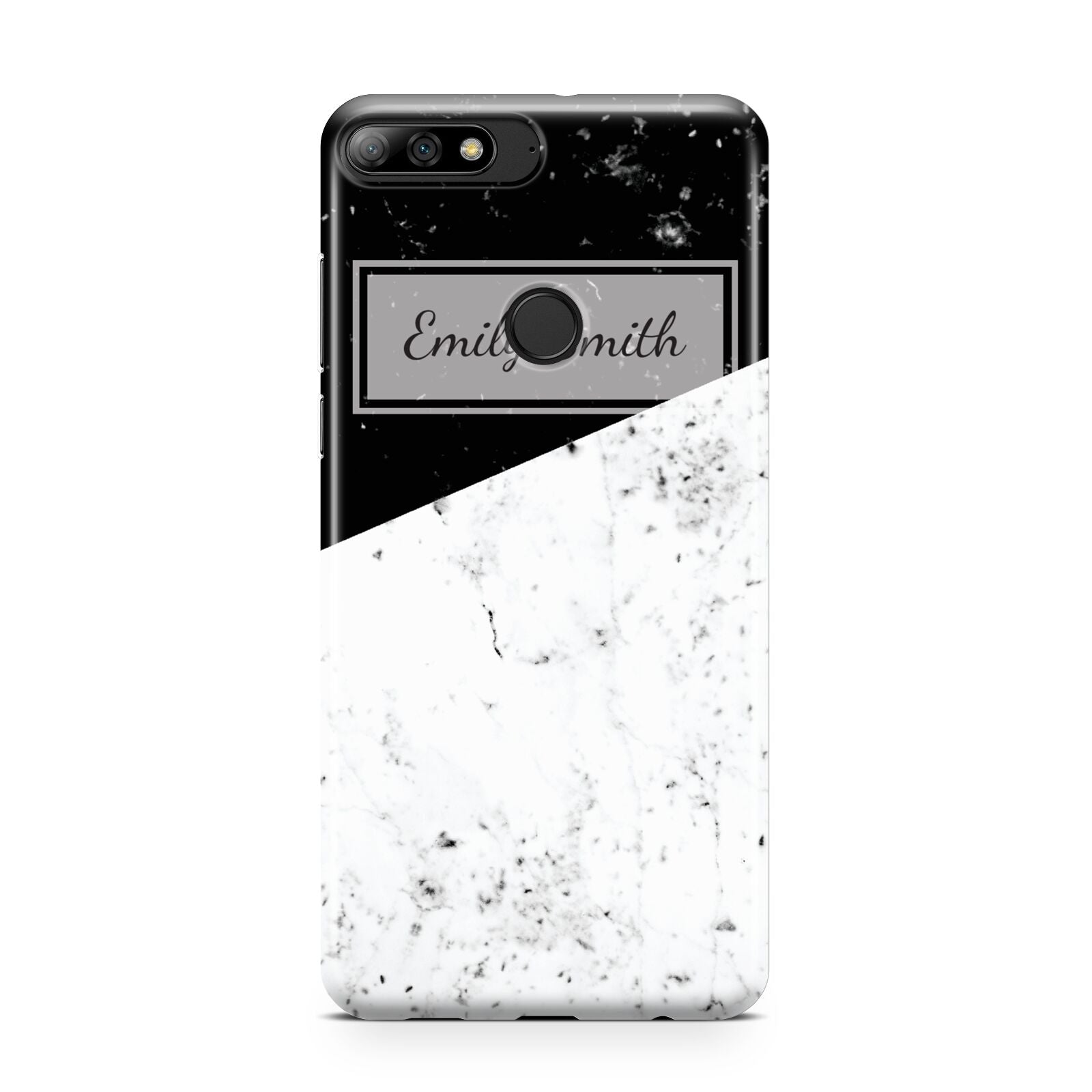 Personalised Day Night Marble Name Initials Huawei Y7 2018