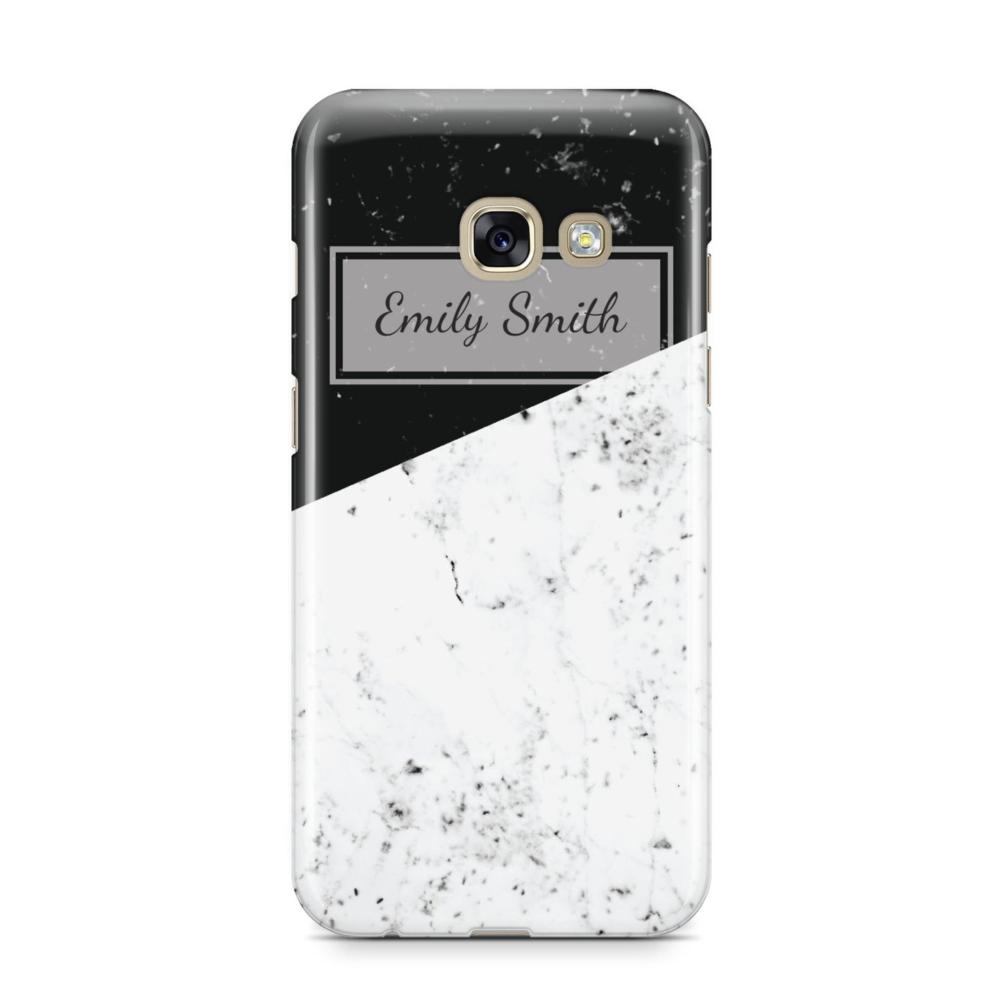 Personalised Day Night Marble Name Initials Samsung Galaxy A3 2017 Case on gold phone