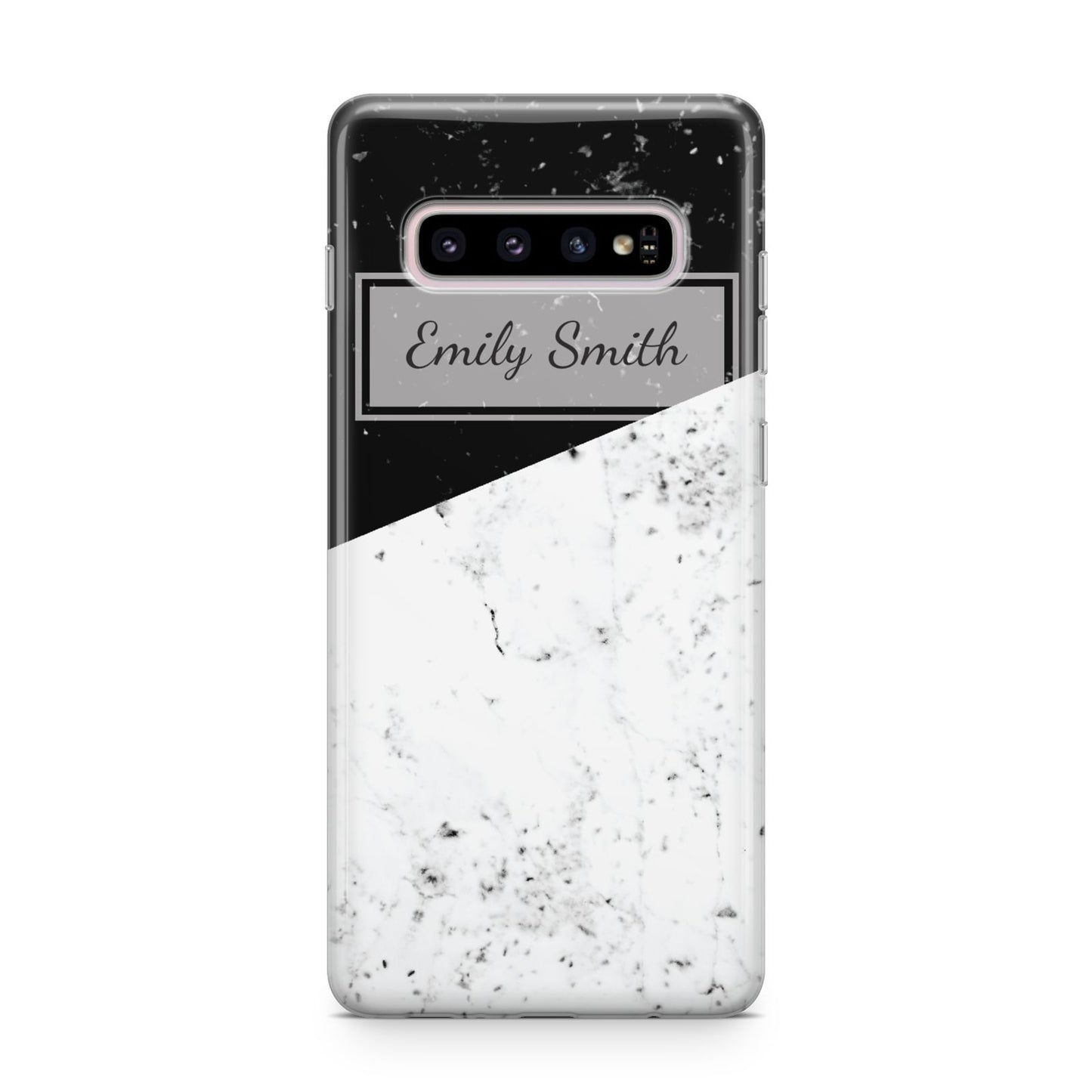 Personalised Day Night Marble Name Initials Samsung Galaxy S10 Plus Case