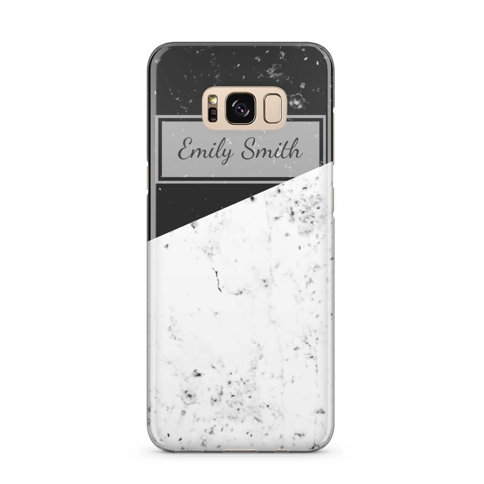Personalised Day Night Marble Name Initials Samsung Galaxy S8 Plus Case