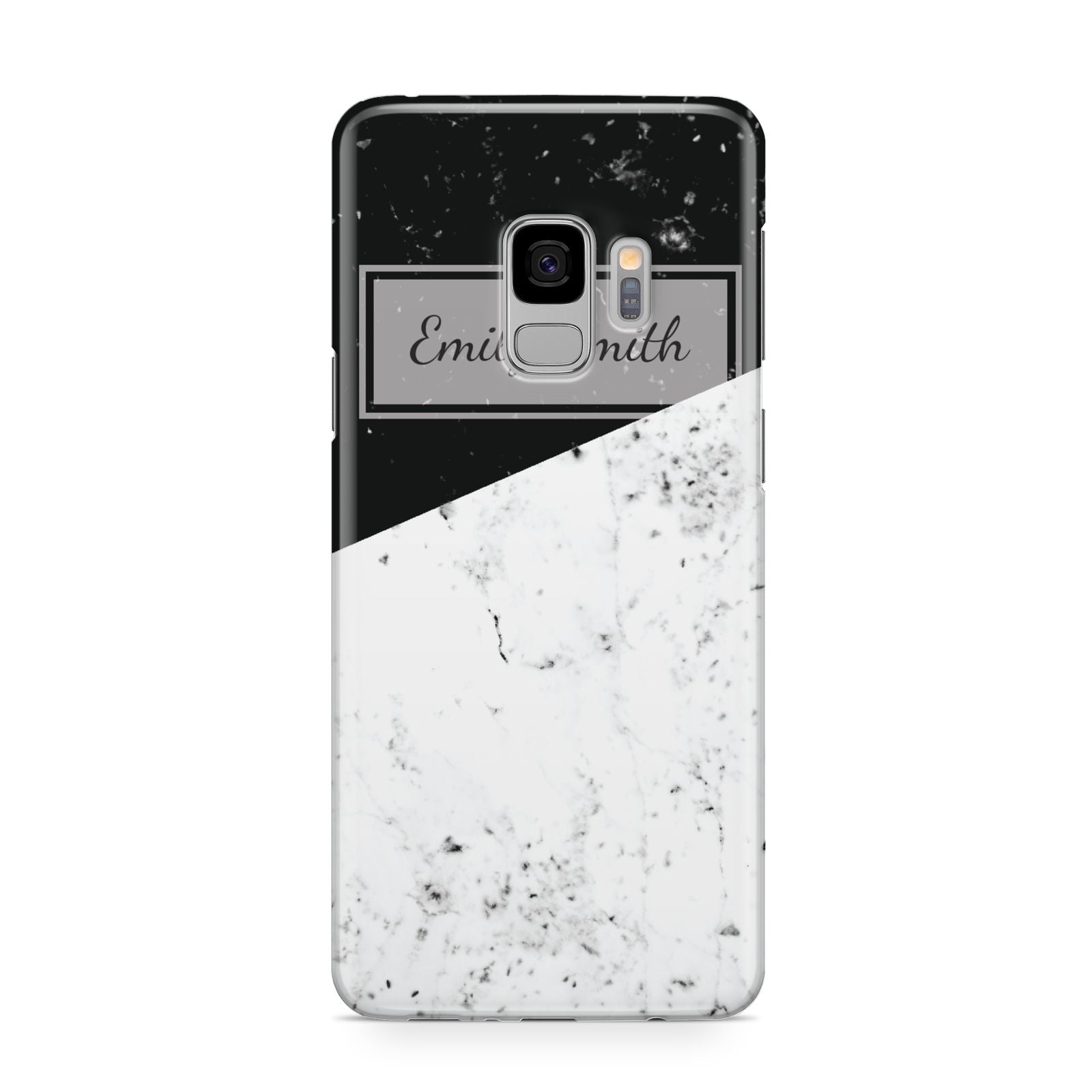 Personalised Day Night Marble Name Initials Samsung Galaxy S9 Case