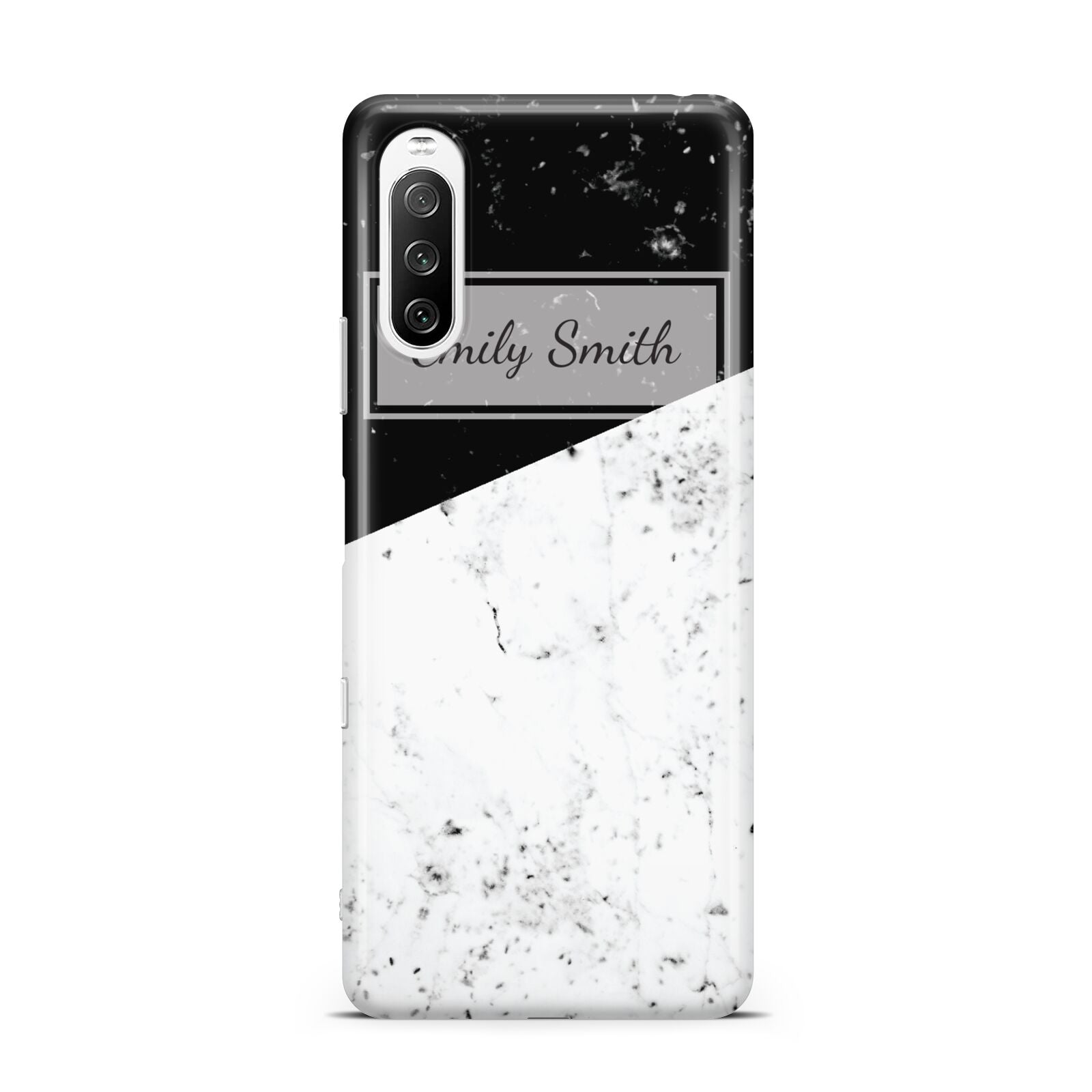 Personalised Day Night Marble Name Initials Sony Xperia 10 III Case