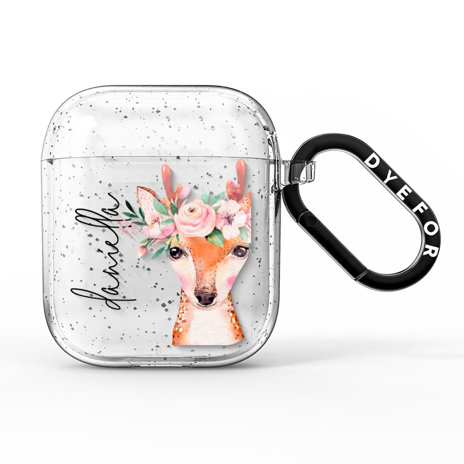 Personalised Deer AirPods Glitter Case