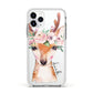 Personalised Deer Apple iPhone 11 Pro in Silver with White Impact Case