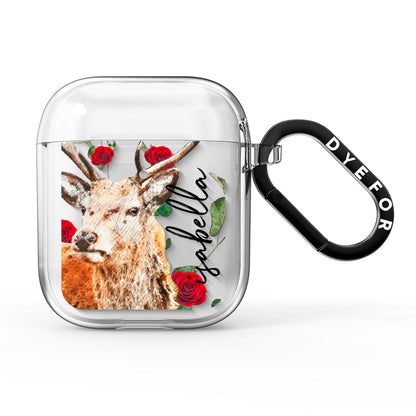 Personalised Deer Name AirPods Clear Case
