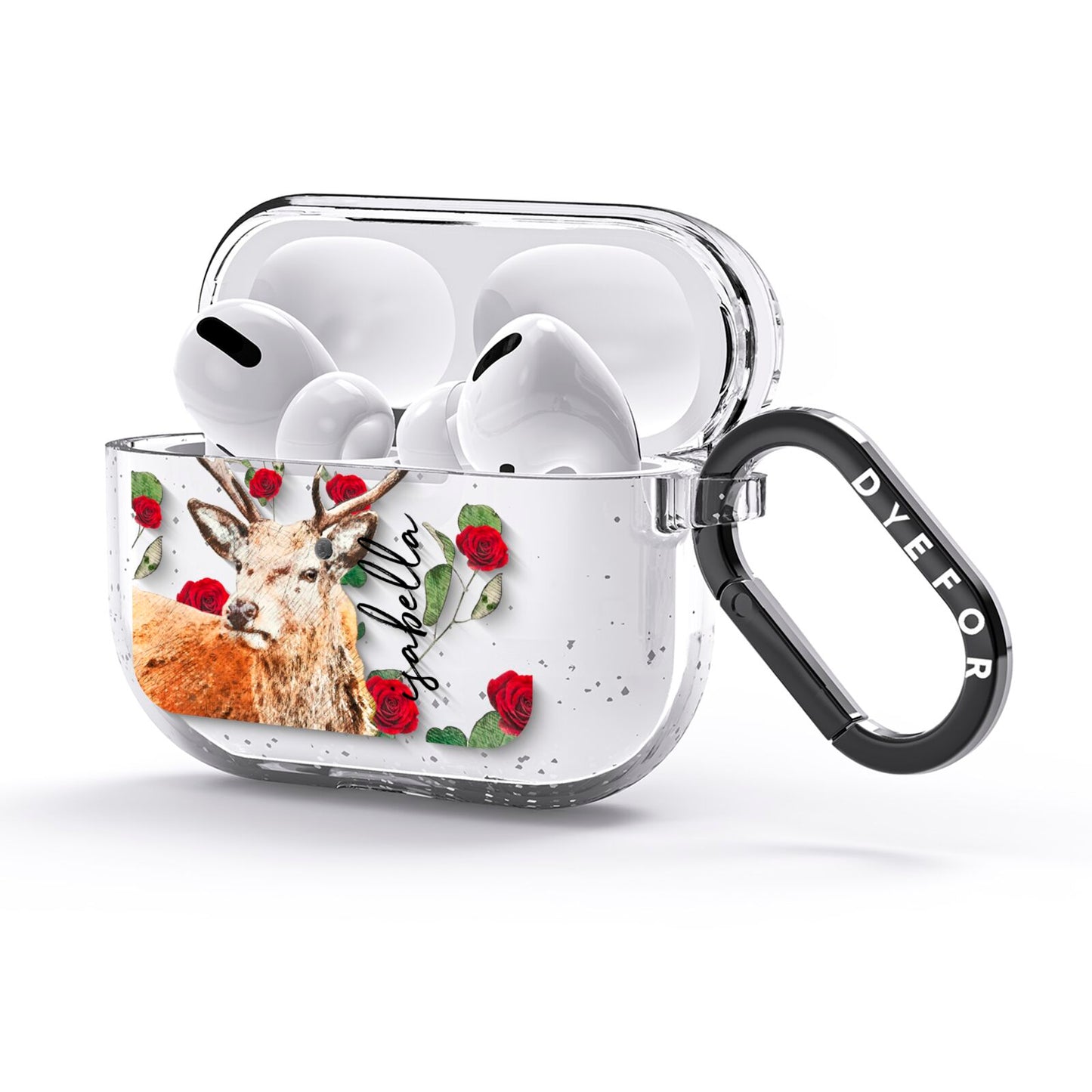 Personalised Deer Name AirPods Glitter Case 3rd Gen Side Image