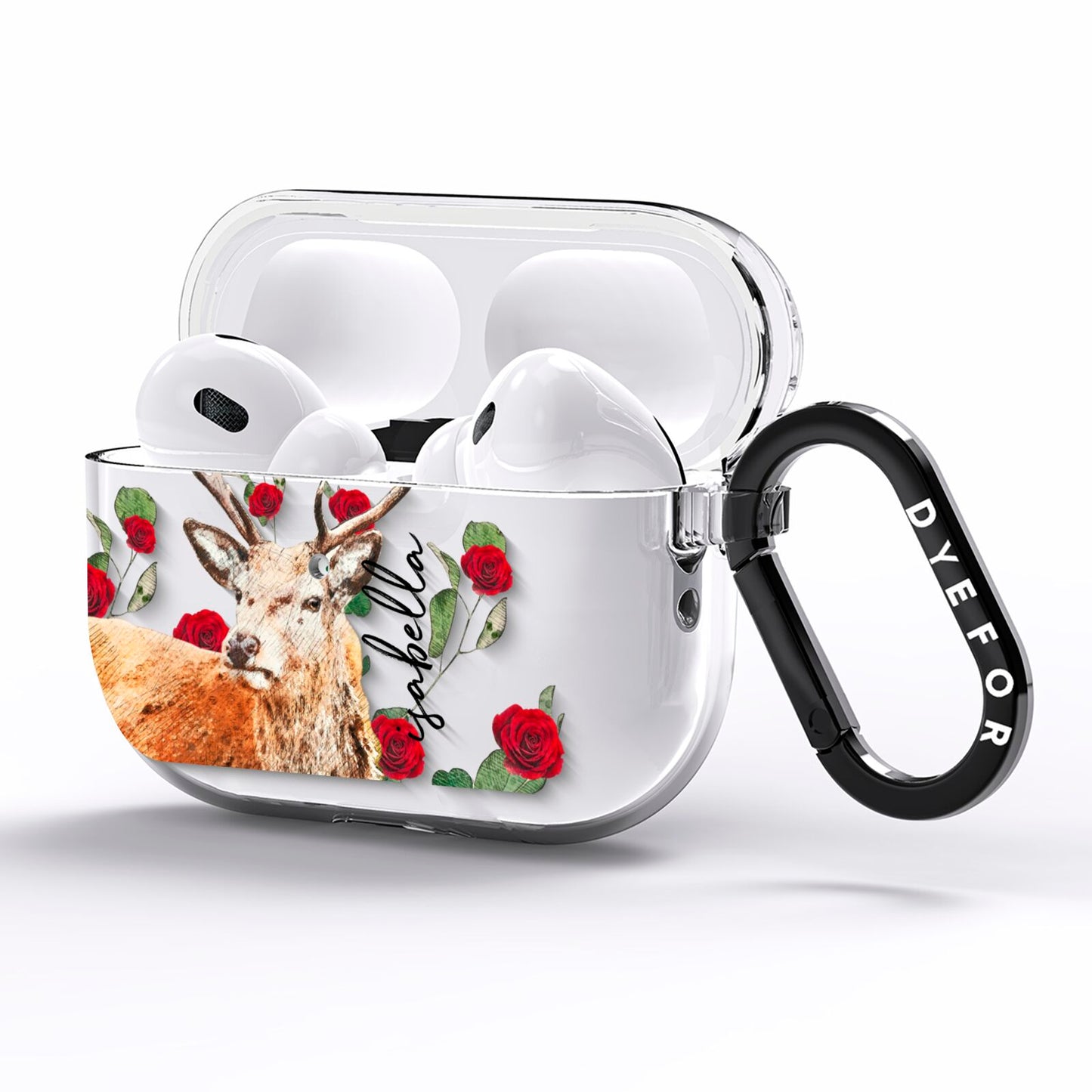 Personalised Deer Name AirPods Pro Clear Case Side Image