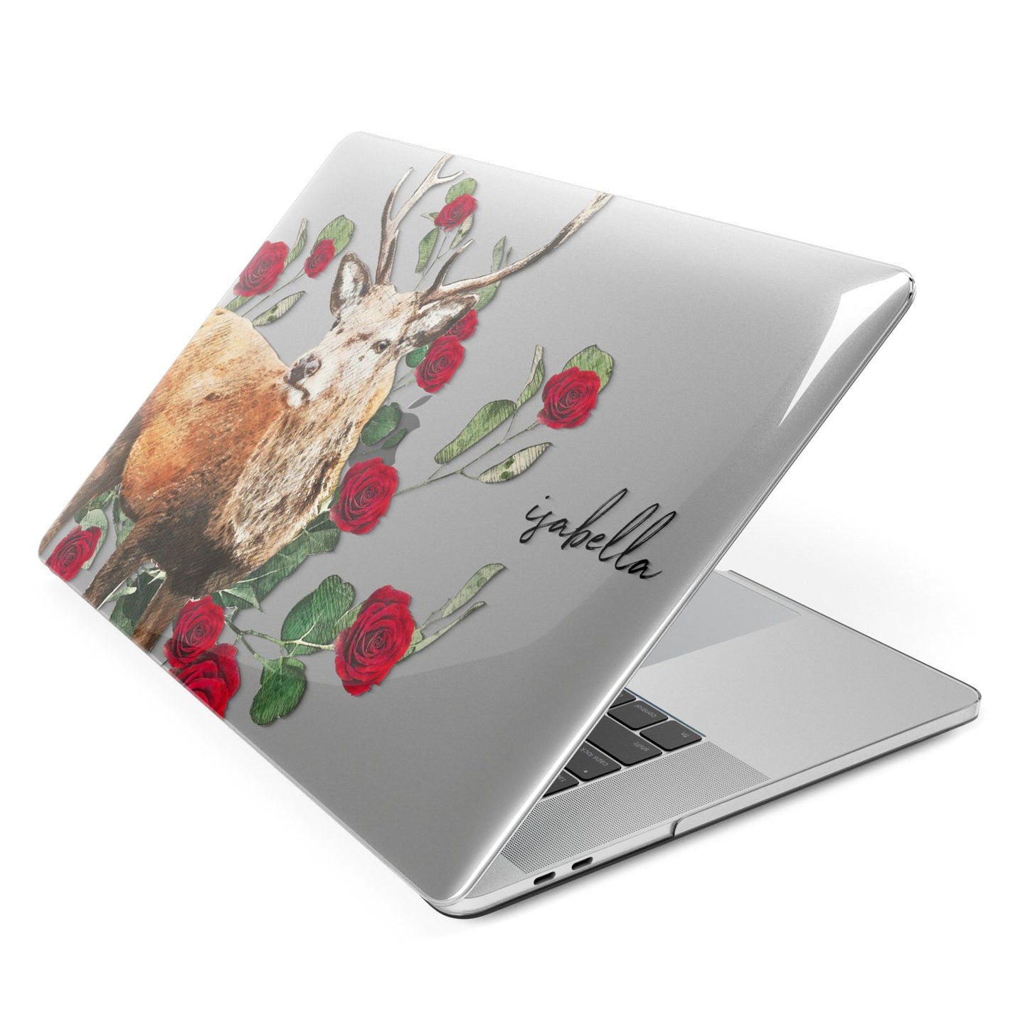 Personalised Deer Name Apple MacBook Case Side View