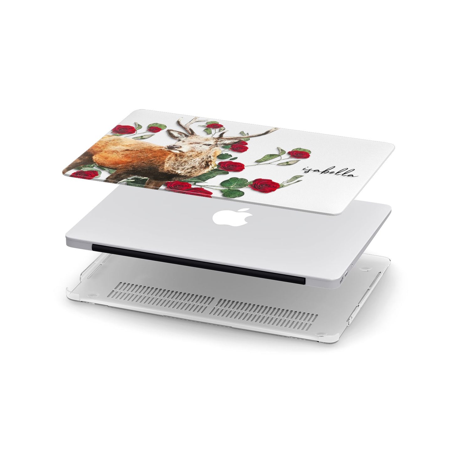 Personalised Deer Name Apple MacBook Case in Detail