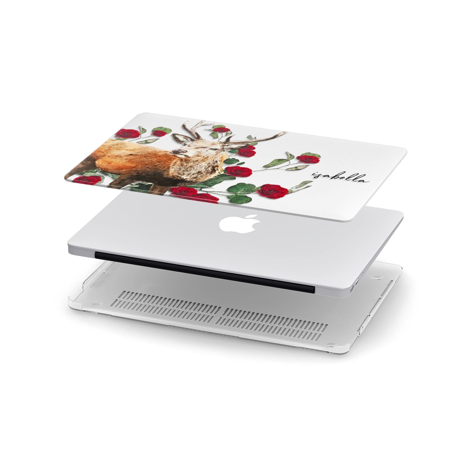 Personalised Deer Name Apple MacBook Case in Detail