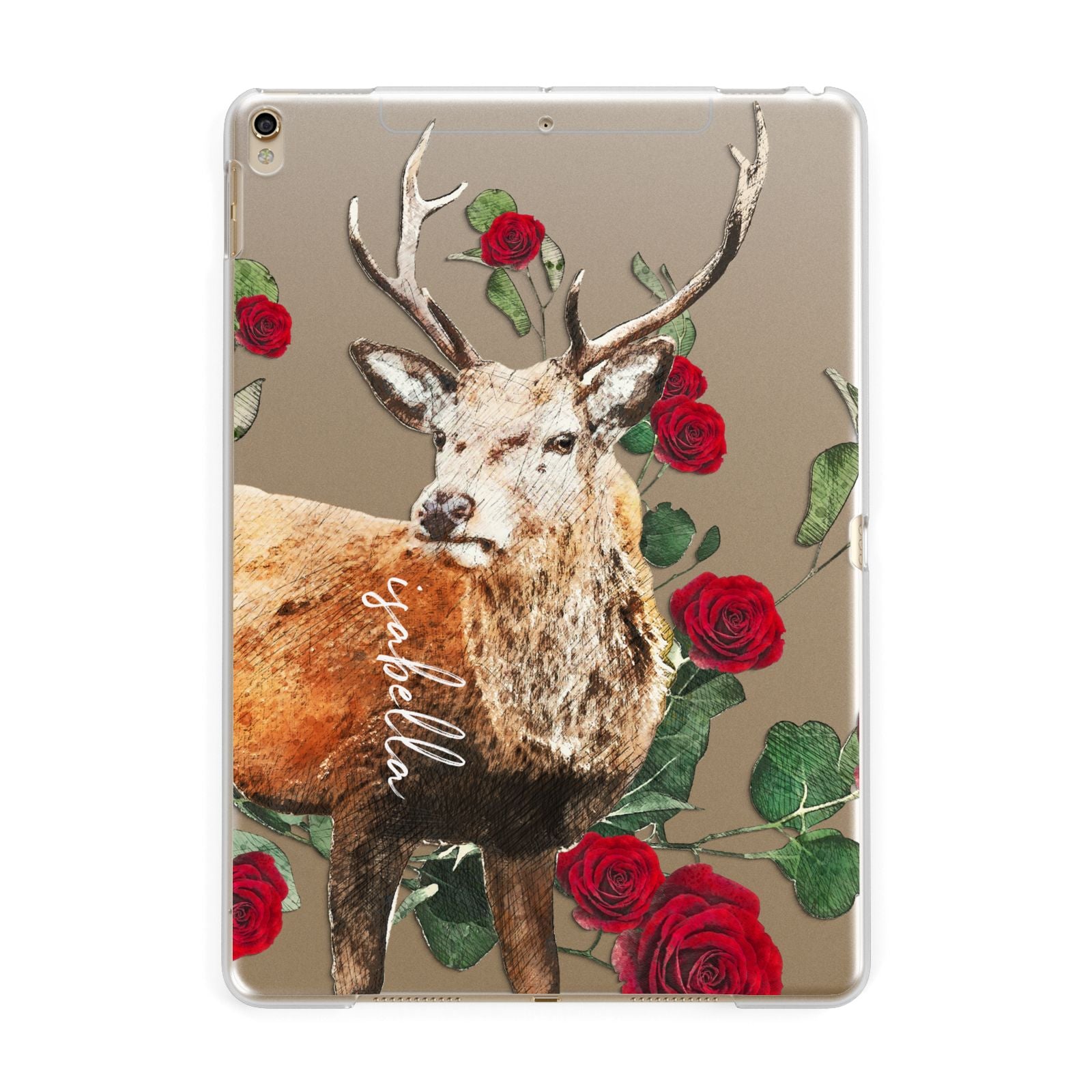 Personalised Deer Name Apple iPad Gold Case