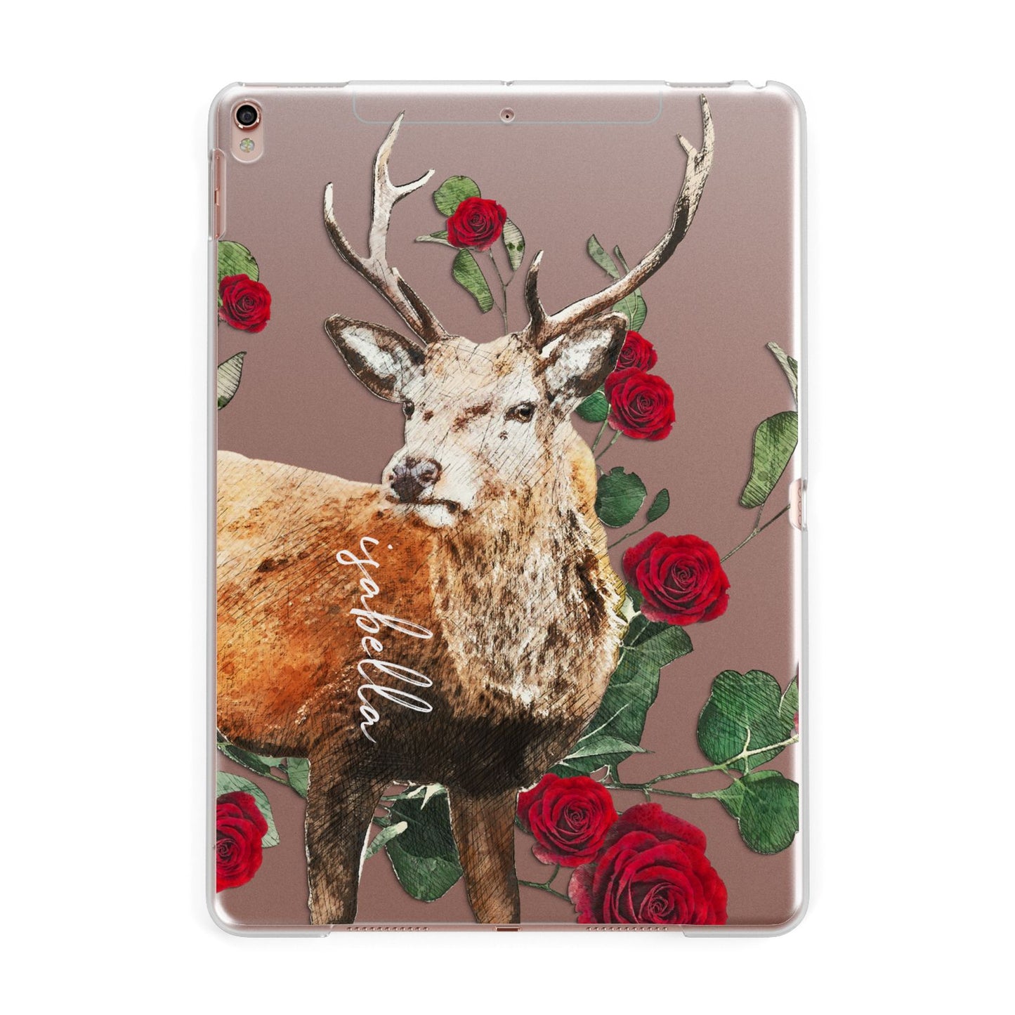 Personalised Deer Name Apple iPad Rose Gold Case