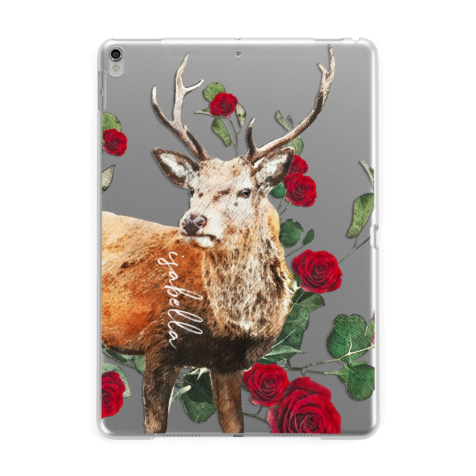 Personalised Deer Name Apple iPad Silver Case