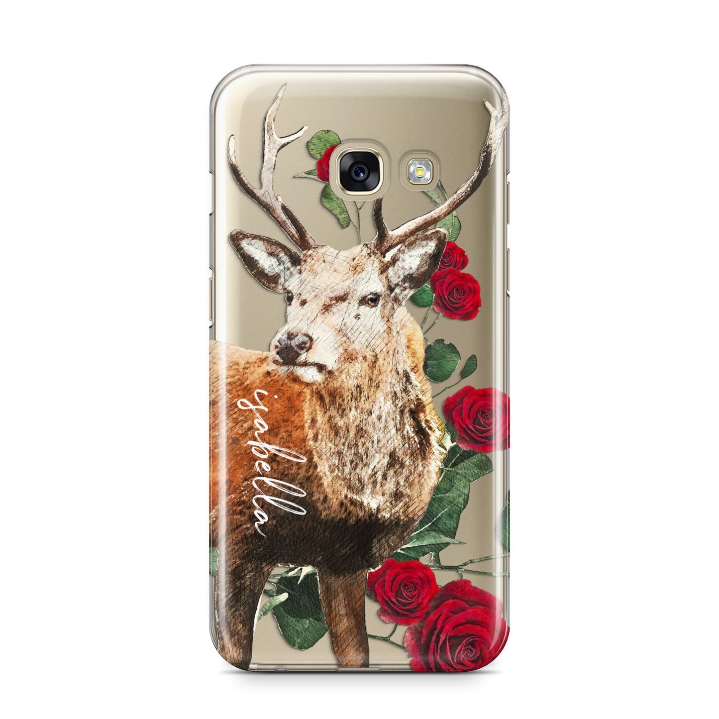 Personalised Deer Name Samsung Galaxy A3 2017 Case on gold phone
