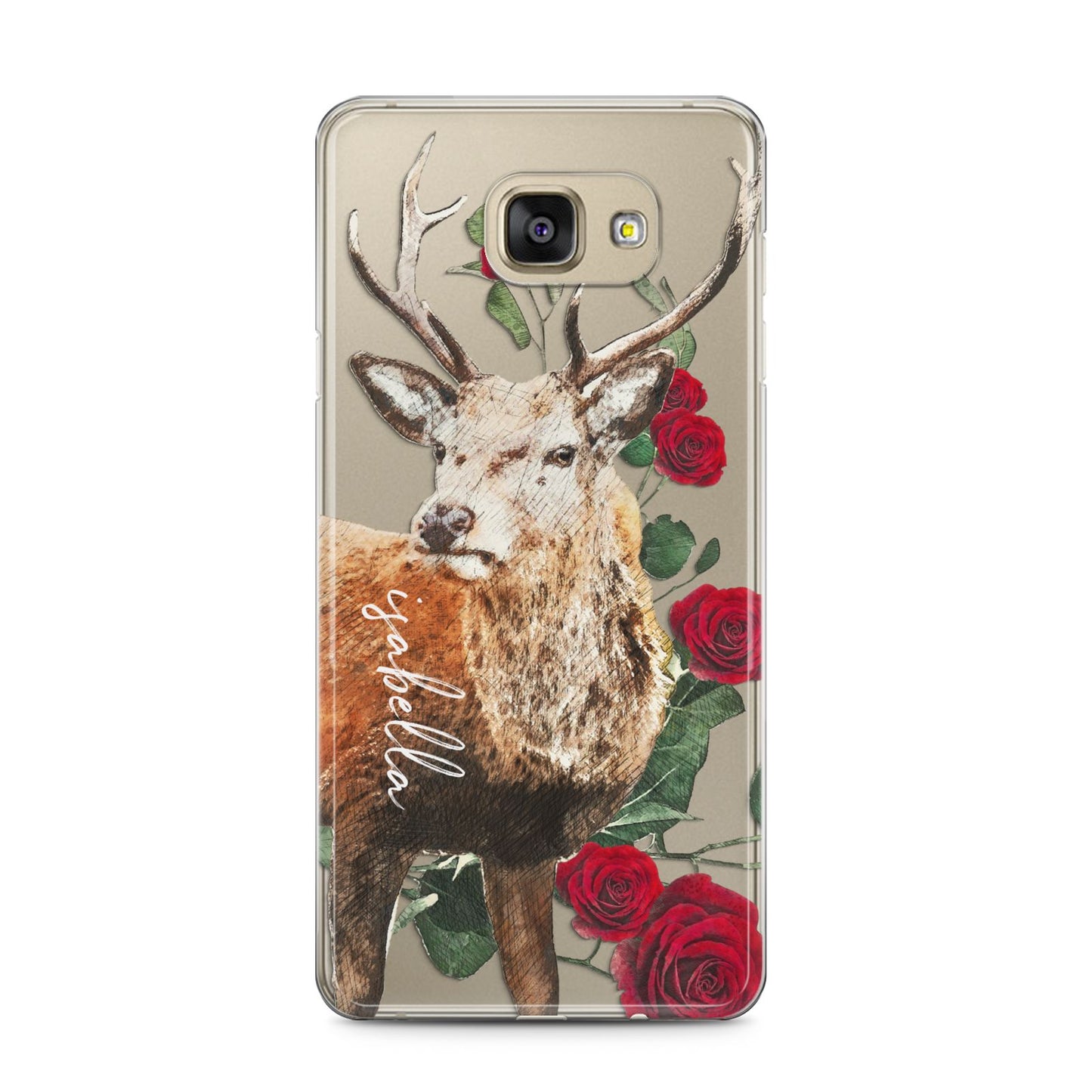 Personalised Deer Name Samsung Galaxy A5 2016 Case on gold phone