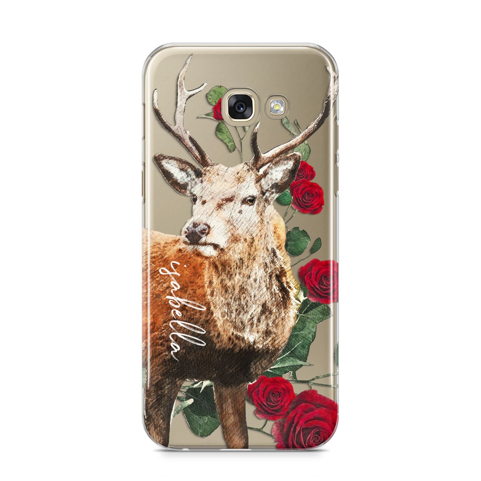 Personalised Deer Name Samsung Galaxy A5 2017 Case on gold phone