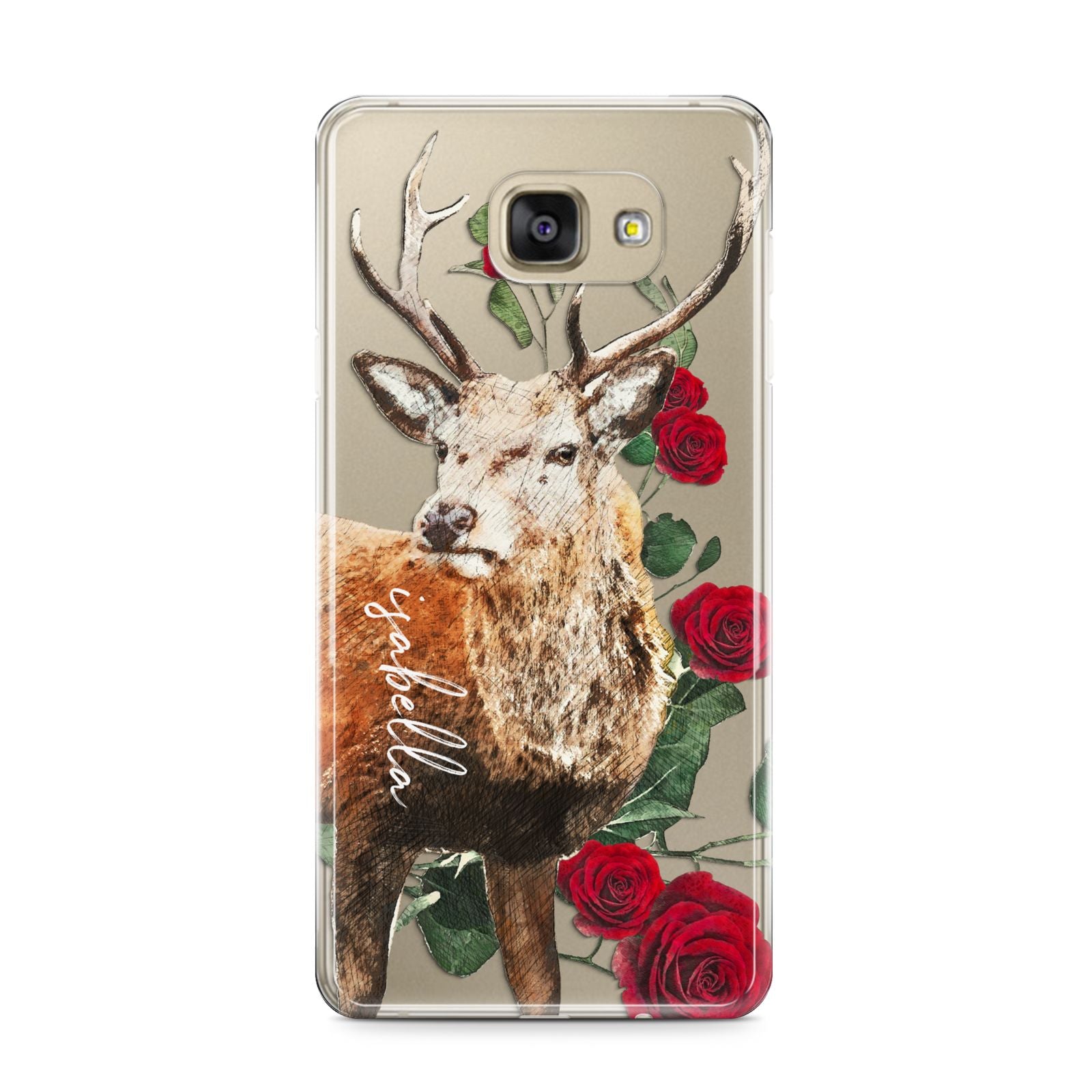 Personalised Deer Name Samsung Galaxy A9 2016 Case on gold phone