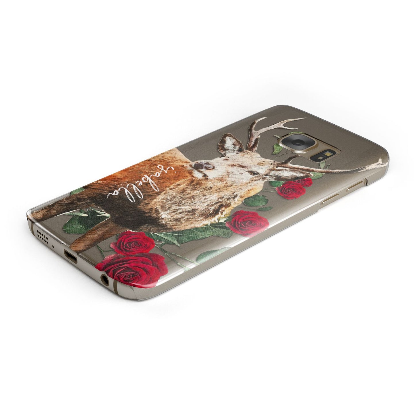 Personalised Deer Name Samsung Galaxy Case Bottom Cutout