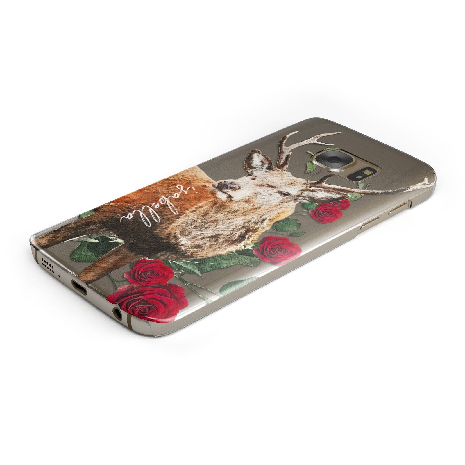 Personalised Deer Name Samsung Galaxy Case Bottom Cutout