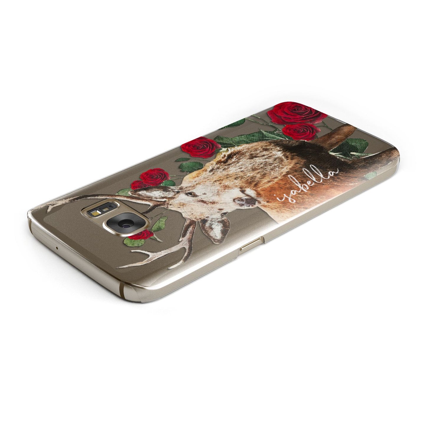 Personalised Deer Name Samsung Galaxy Case Top Cutout