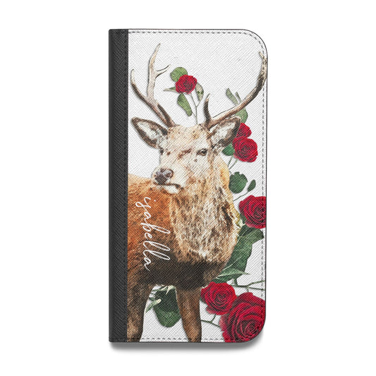 Personalised Deer Name Vegan Leather Flip Samsung Case