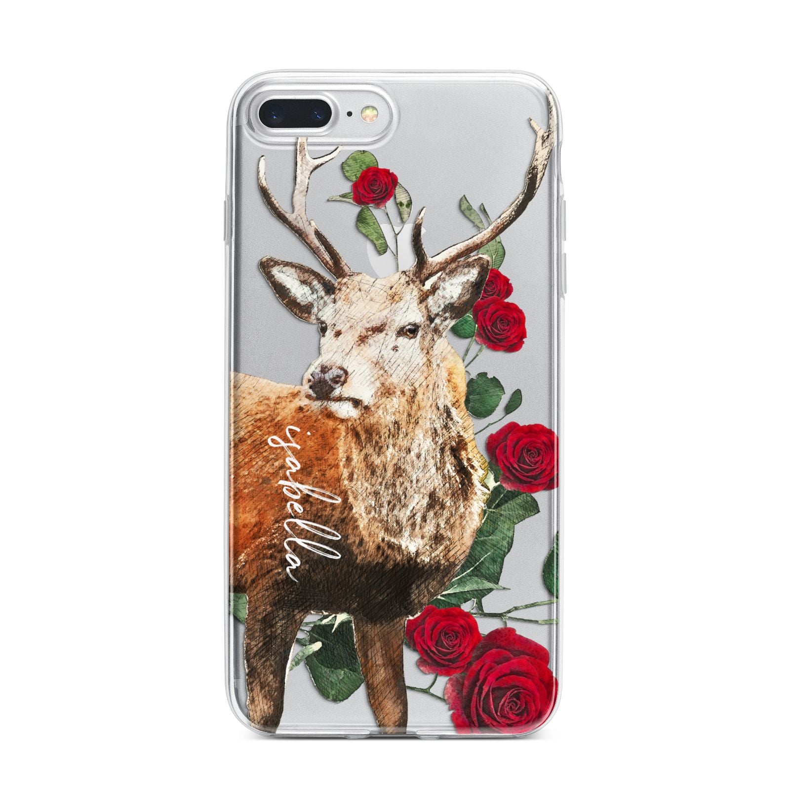Personalised Deer Name iPhone 7 Plus Bumper Case on Silver iPhone