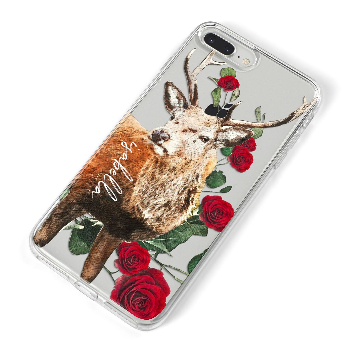 Personalised Deer Name iPhone 8 Plus Bumper Case on Silver iPhone Alternative Image