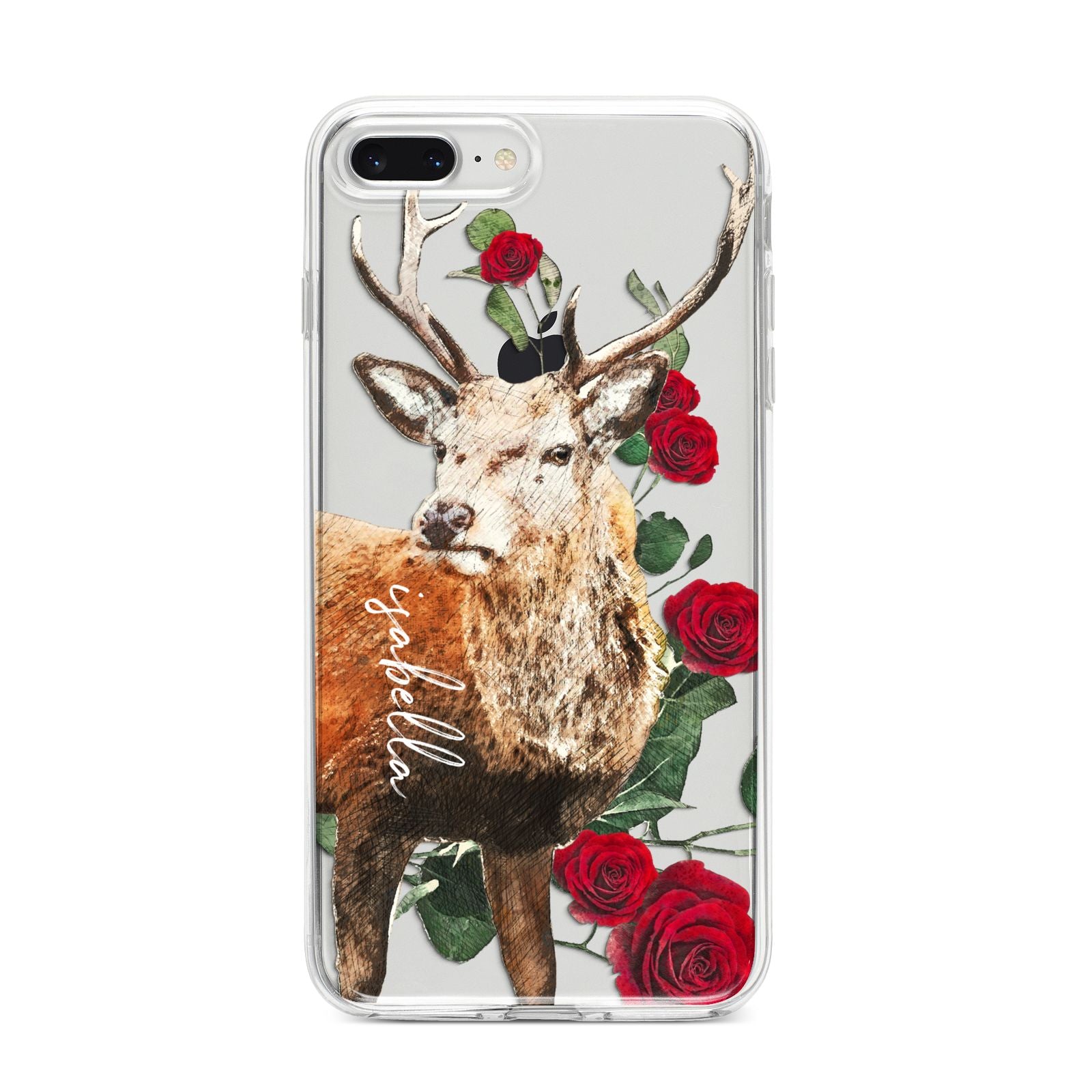 Personalised Deer Name iPhone 8 Plus Bumper Case on Silver iPhone