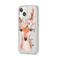Personalised Deer iPhone 14 Clear Tough Case Starlight Angled Image