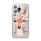 Personalised Deer iPhone 14 Pro Max Clear Tough Case Silver