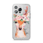 Personalised Deer iPhone 14 Pro Max Glitter Tough Case Silver