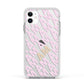 Personalised Diagonal Bold Initials Apple iPhone 11 in White with White Impact Case