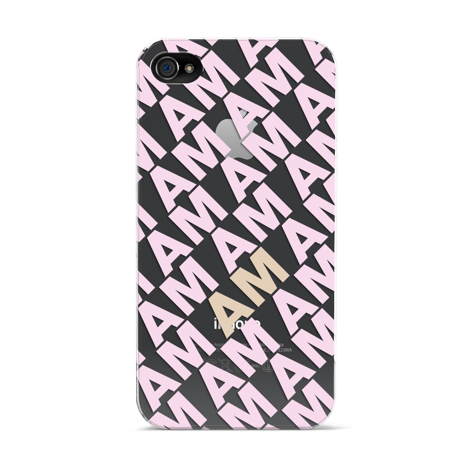 Personalised Diagonal Bold Initials Apple iPhone 4s Case