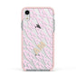 Personalised Diagonal Bold Initials Apple iPhone XR Impact Case Pink Edge on Silver Phone