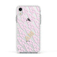 Personalised Diagonal Bold Initials Apple iPhone XR Impact Case White Edge on Silver Phone