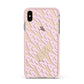 Personalised Diagonal Bold Initials Apple iPhone Xs Max Impact Case Pink Edge on Gold Phone