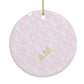 Personalised Diagonal Bold Initials Circle Decoration Back Image
