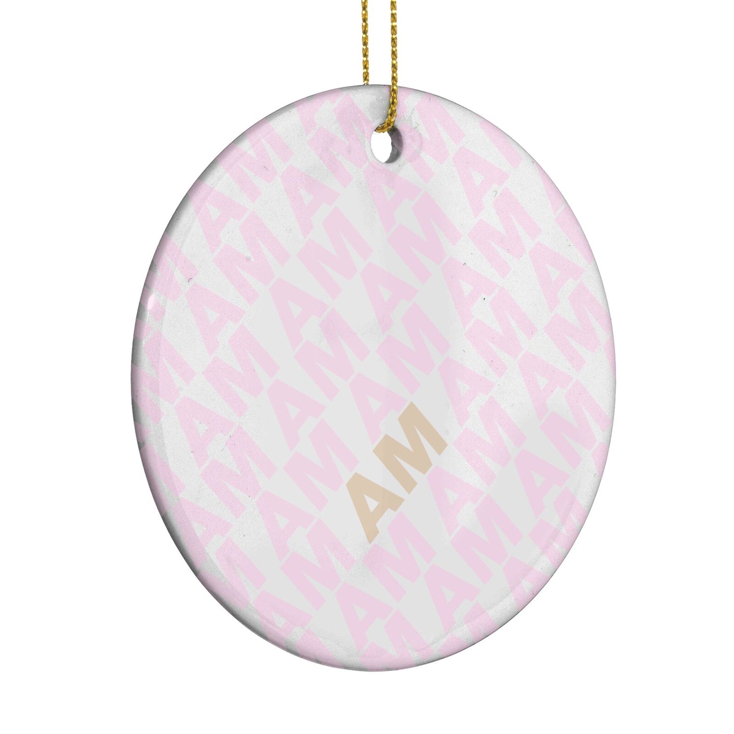 Personalised Diagonal Bold Initials Circle Decoration Side Angle