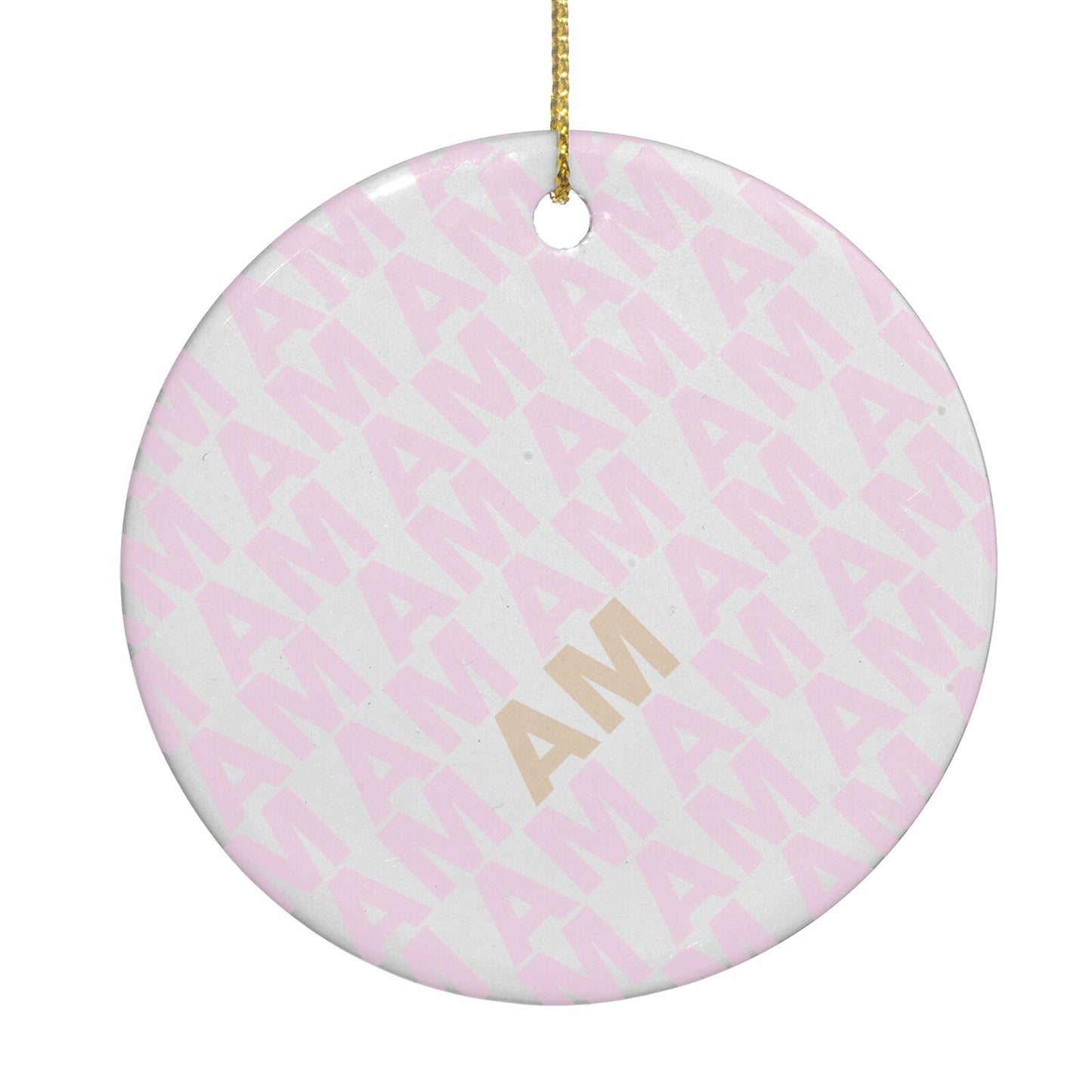 Personalised Diagonal Bold Initials Circle Decoration
