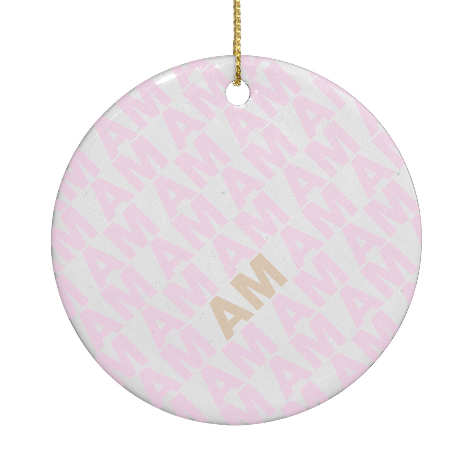 Personalised Diagonal Bold Initials Circle Decoration