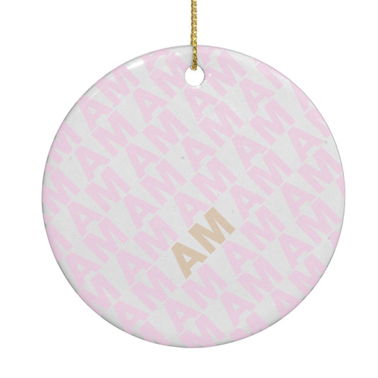 Personalised Diagonal Bold Initials Circle Decoration