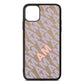Personalised Diagonal Bold Initials Gold Pebble Leather iPhone 11 Pro Max Case