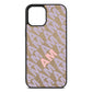 Personalised Diagonal Bold Initials Gold Pebble Leather iPhone 12 Pro Max Case