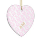 Personalised Diagonal Bold Initials Heart Decoration Side Angle
