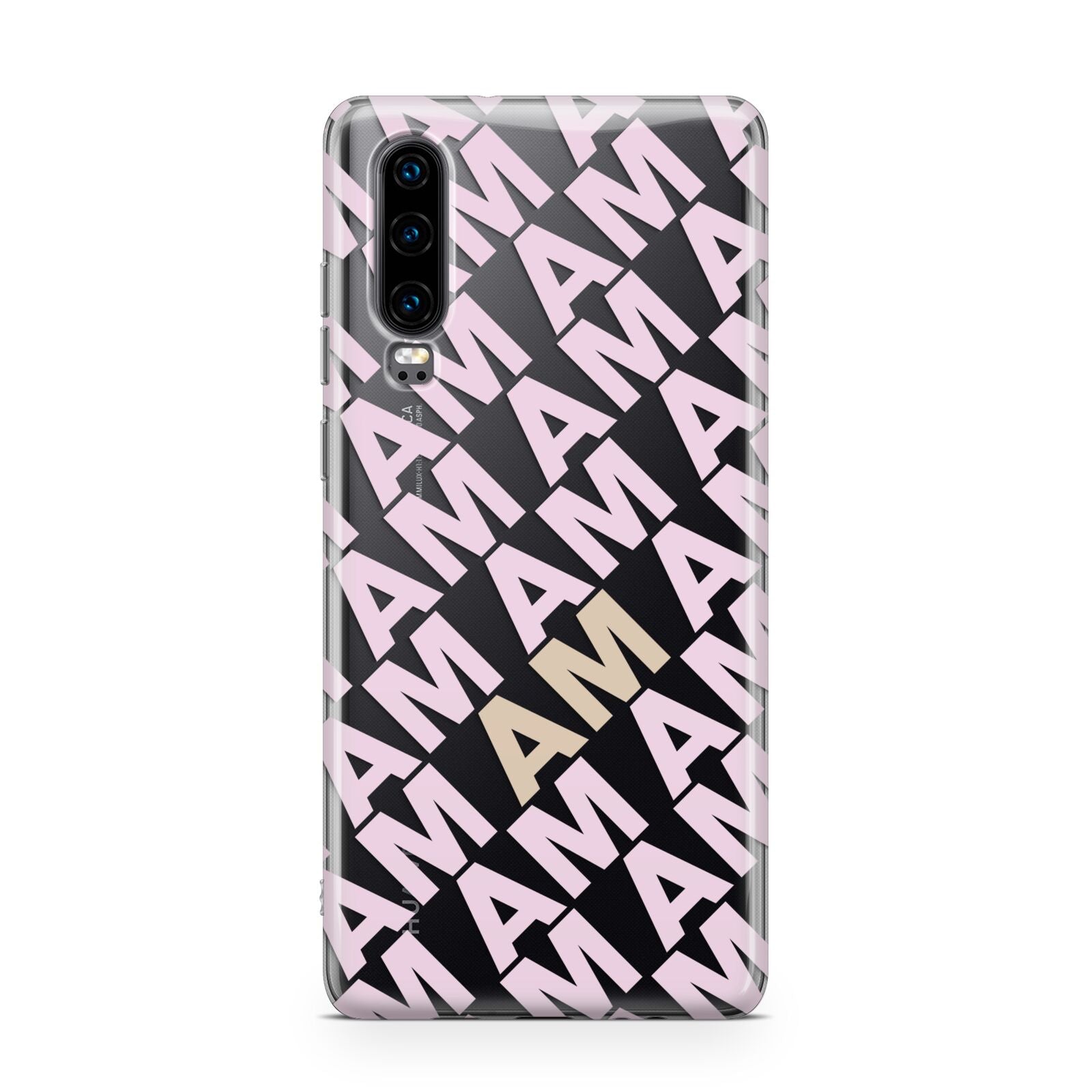 Personalised Diagonal Bold Initials Huawei P30 Phone Case