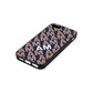 Personalised Diagonal Bold Initials Navy Blue Pebble Leather iPhone 5 Case Side Angle