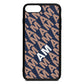 Personalised Diagonal Bold Initials Navy Blue Pebble Leather iPhone 8 Plus Case